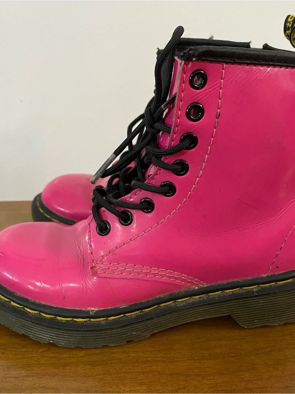 Dr. Martens Bright Pink Lace-Up Kids Combat Boots